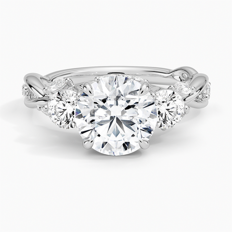 Platinum Secret Garden Three Stone Diamond Ring