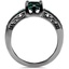Black Rhodium Emerald Ring, smallside view