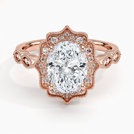 Vintage Halo Engagement Ring - Cadenza