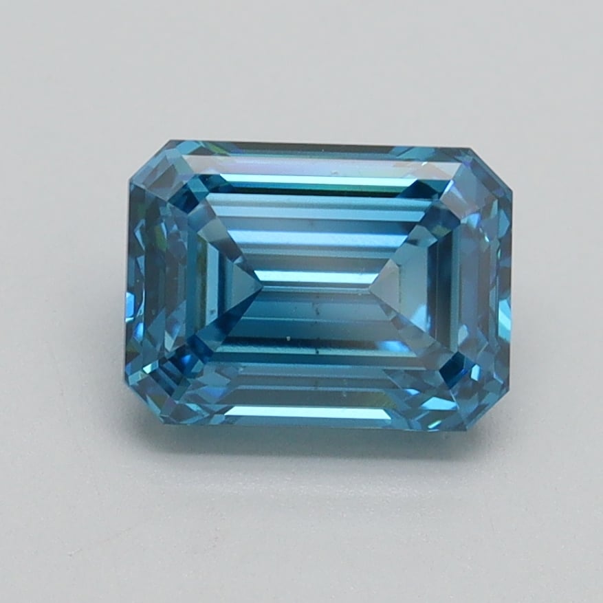 1.54 Ct. Fancy Vivid Blue Emerald Lab Grown Diamond