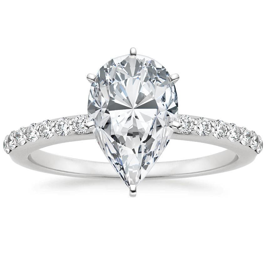 single pear shaped diamond ring