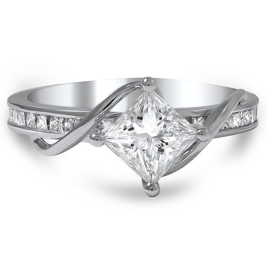 Round Cut Diamond Engagement Ring With A Compass Prong Three Phases