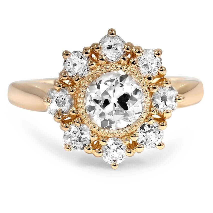 vintage style cluster halo diamond ring