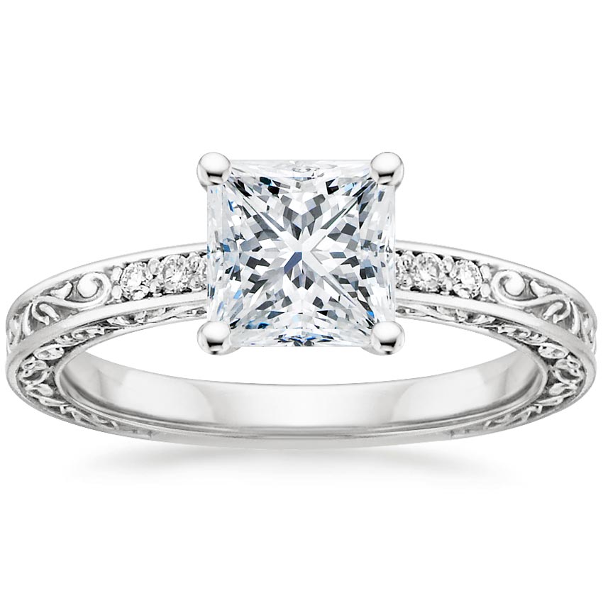 princess setting diamond engagement ring