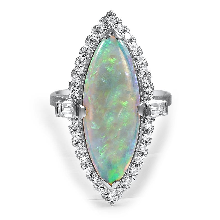 diamond shaped opal ring