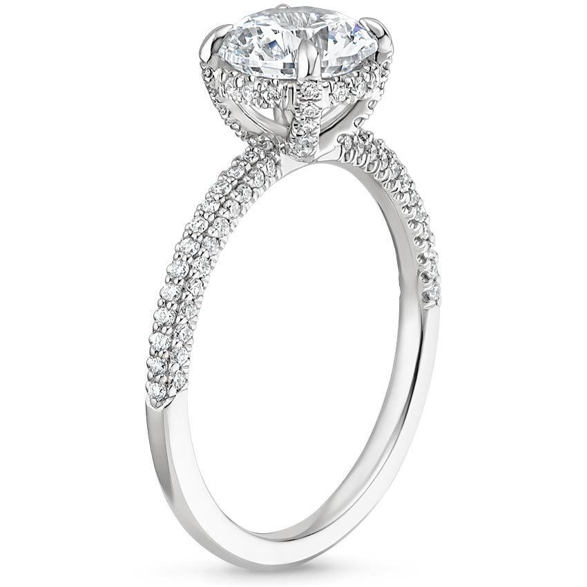 Pave Diamond Engagement Ring / Twist Pavé Diamond Engagement Ring in ...