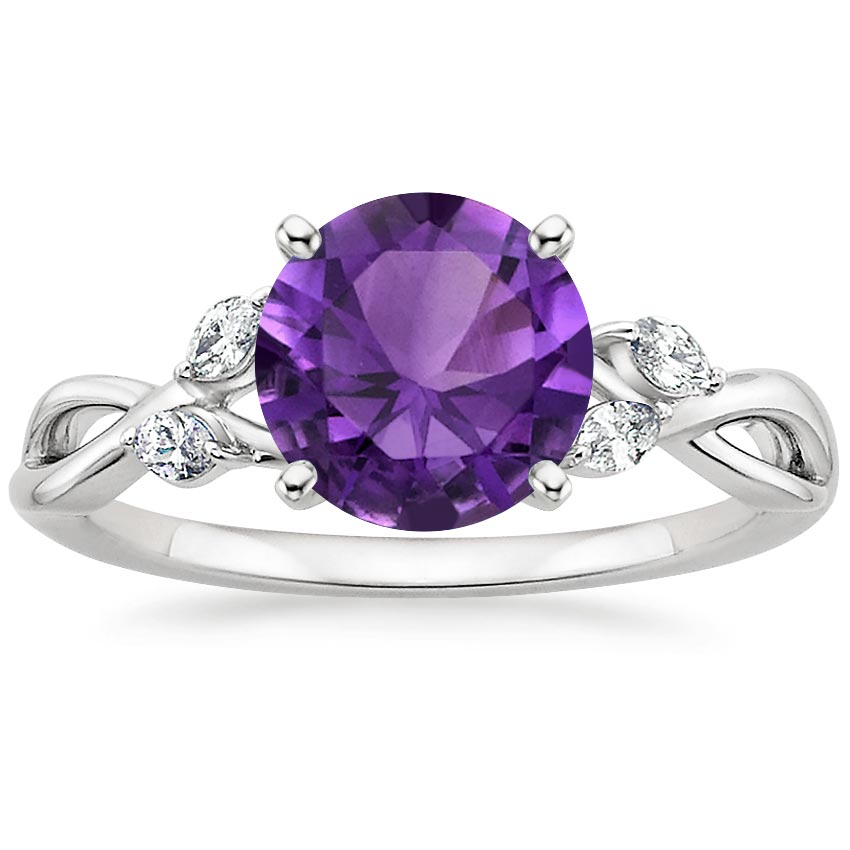 Purple wedding band hot sale for her