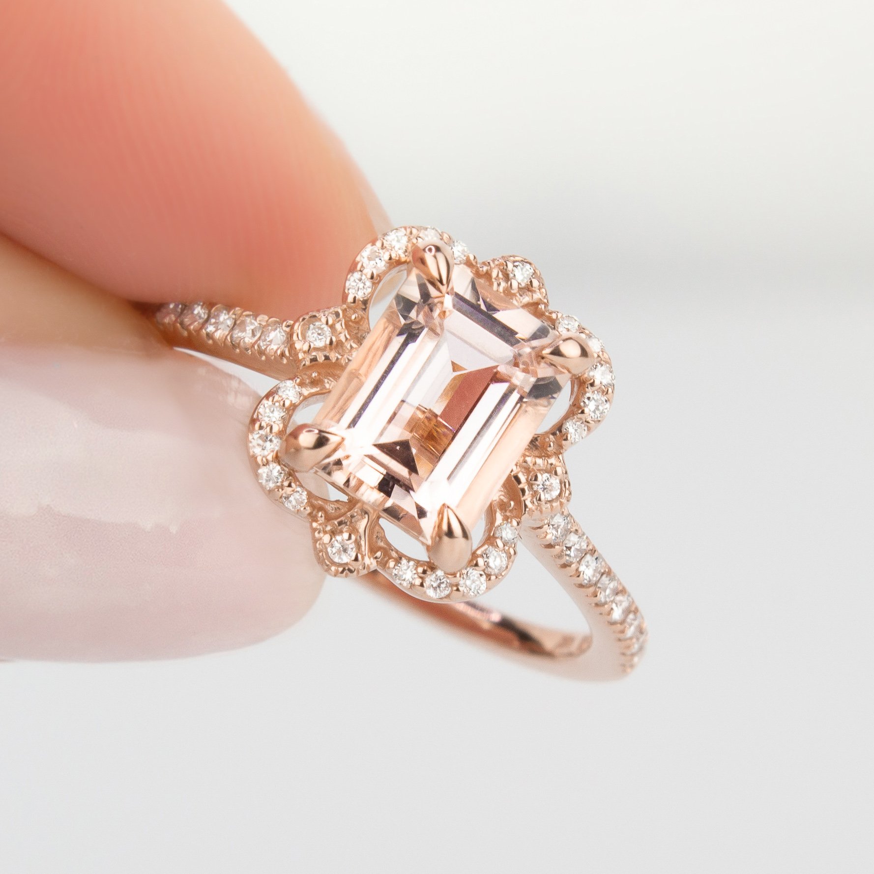 20190514 Emerald Cut Morganite Reina 