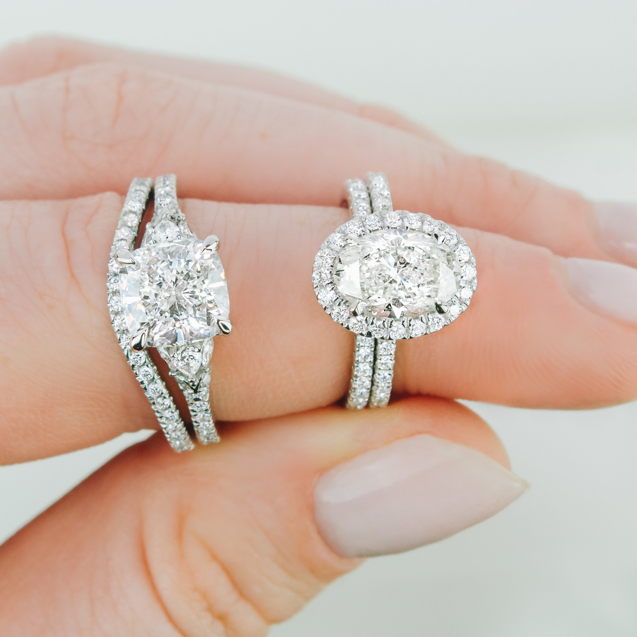 synthetic diamond anniversary rings