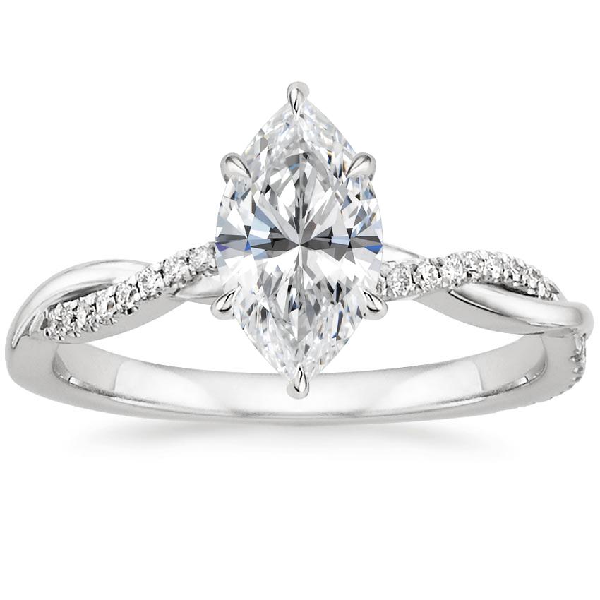 925 Sterling Silver Brilliant 3.00 Ct Marquise-Cut DVVS2 Diamond Bezel Beautiful Engagement Ring 14K White Gold Finish