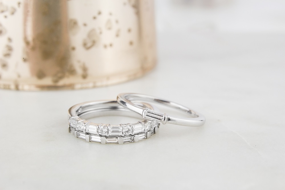 Emerald Cut Wedding Bands - Brilliant 