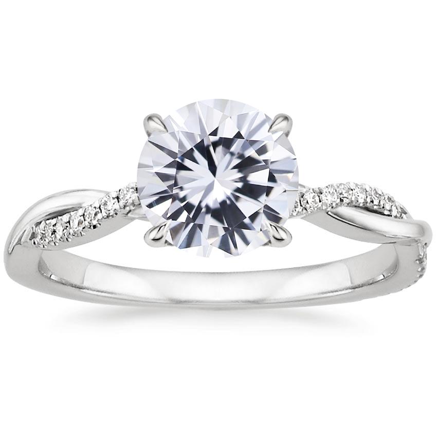 White Sapphire Unique Engagement Ring
