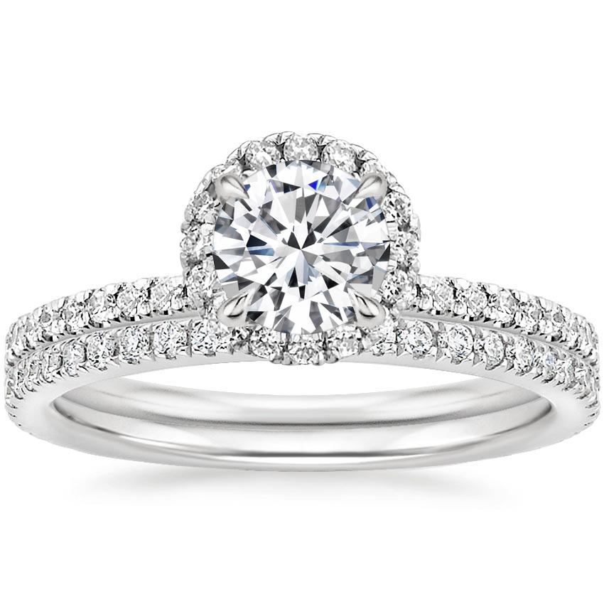 Wedding band for hot sale a halo ring