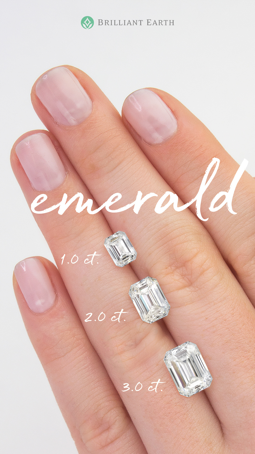 actual size of emerald cut diamond