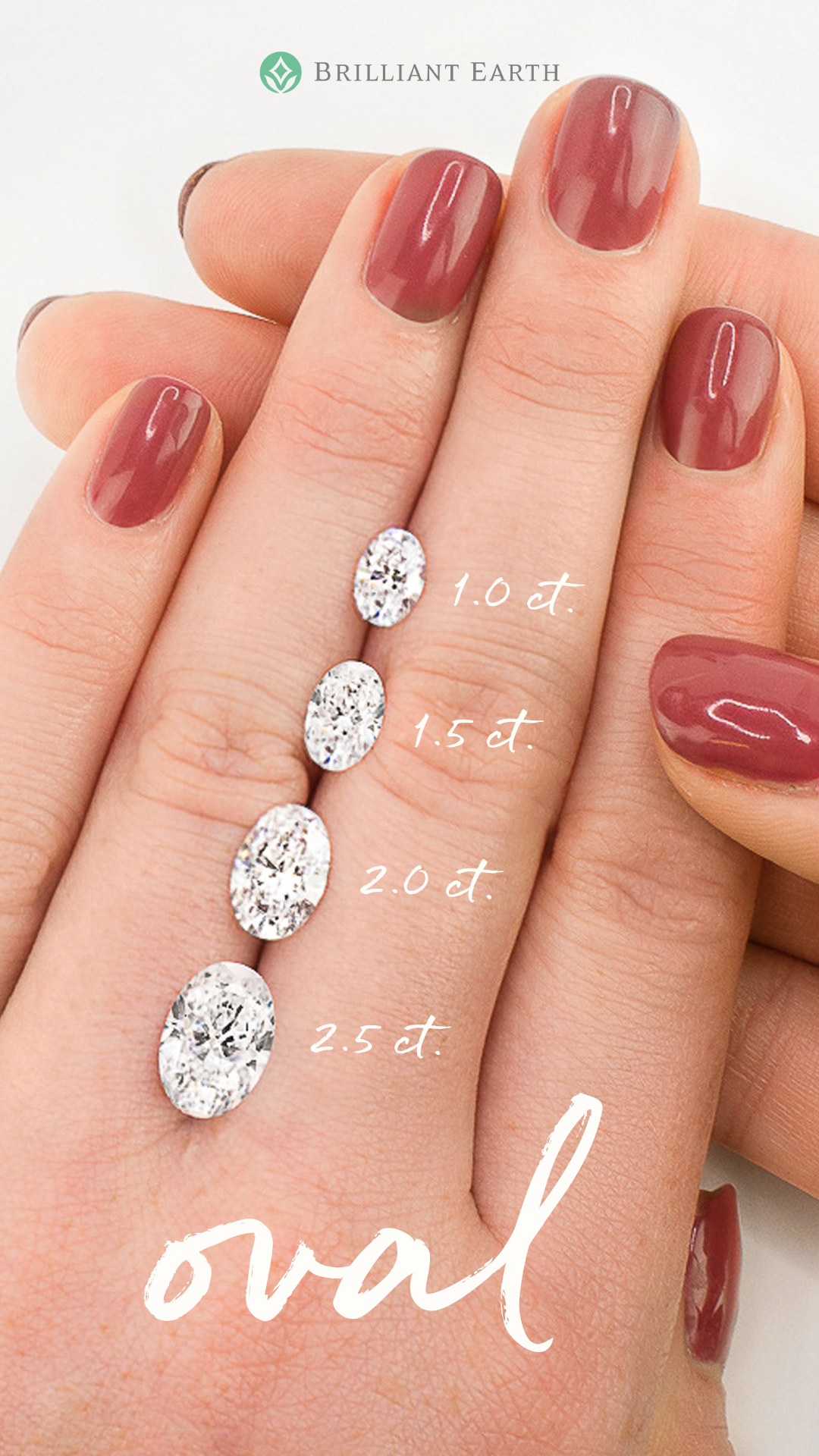 Our Diamond Size Comparison See Different Carat Sizes On Hands 