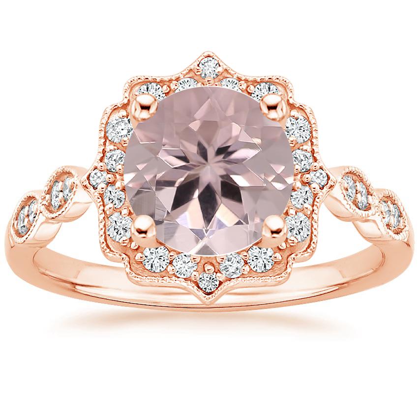 Morganite Cadenza Halo Diamond Ring