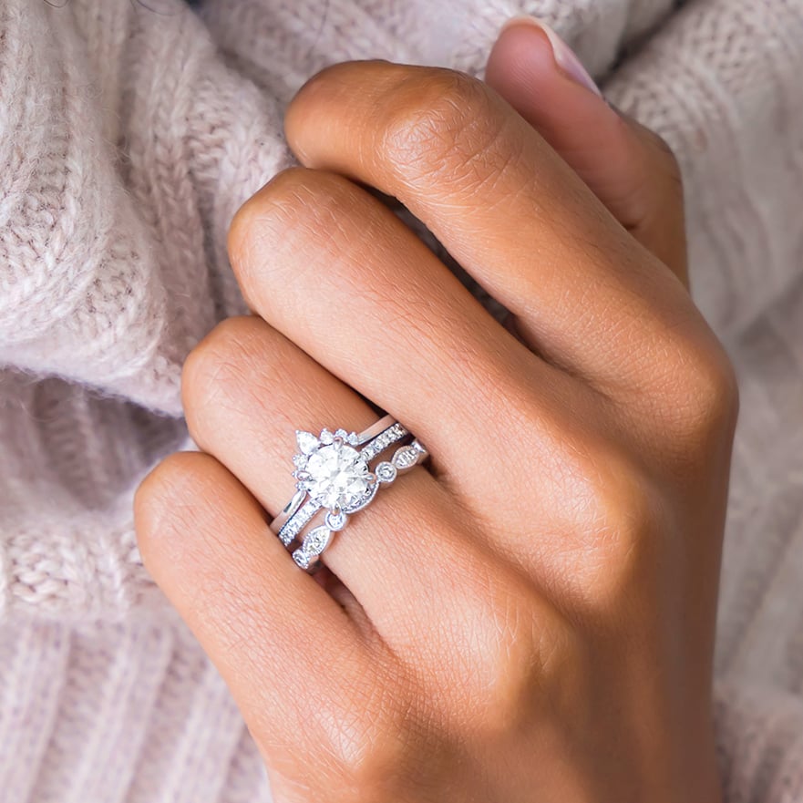 How to Stack: Vintage Floral Engagement Rings, Bridal Ring Stacks