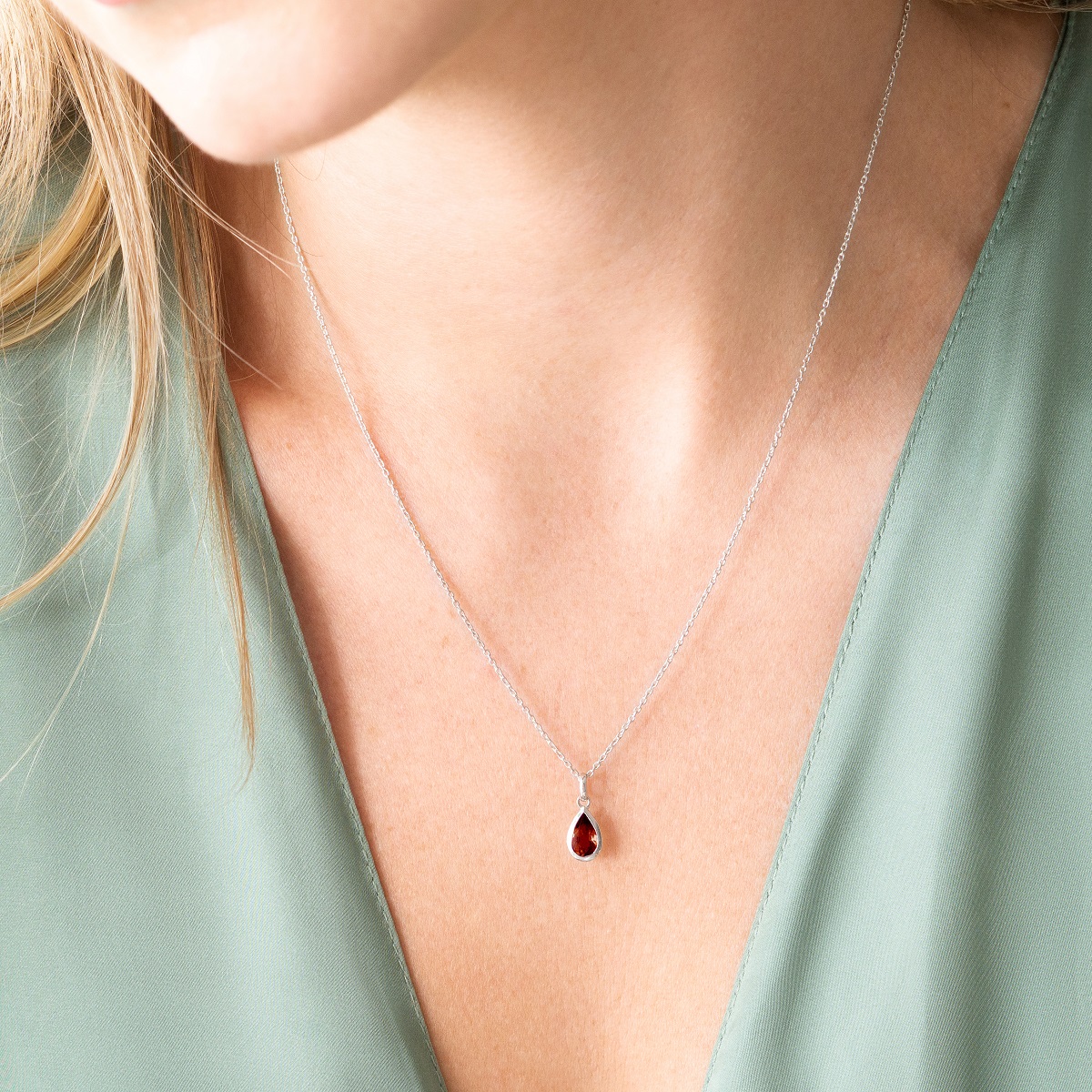 Gold Plated January Garnet Birthstone Necklace By Ellie Ellie |  notonthehighstreet.com