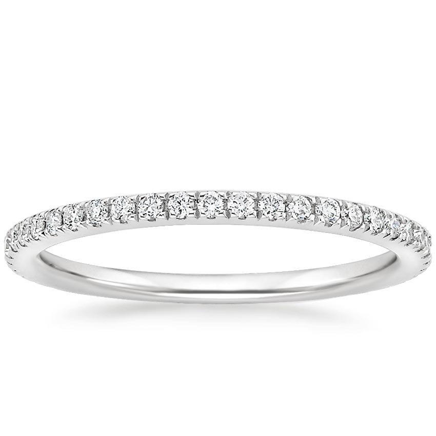 ladies white gold diamond wedding band