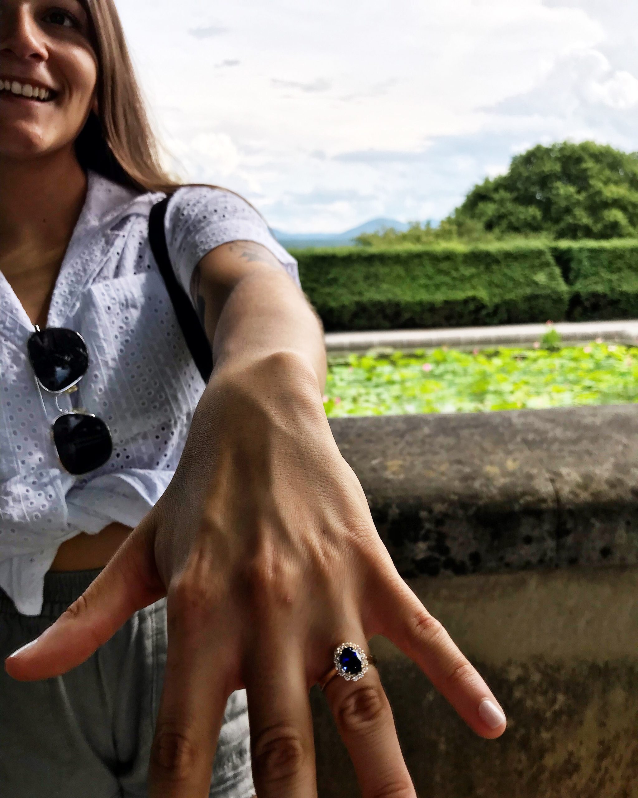 deep blue sapphire engagement ring