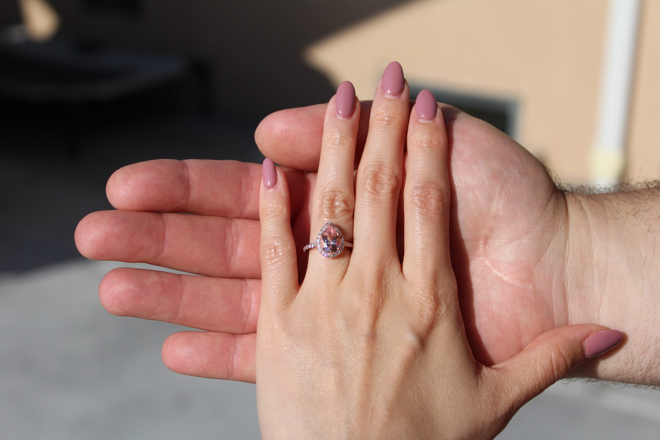 star with pink stone rings