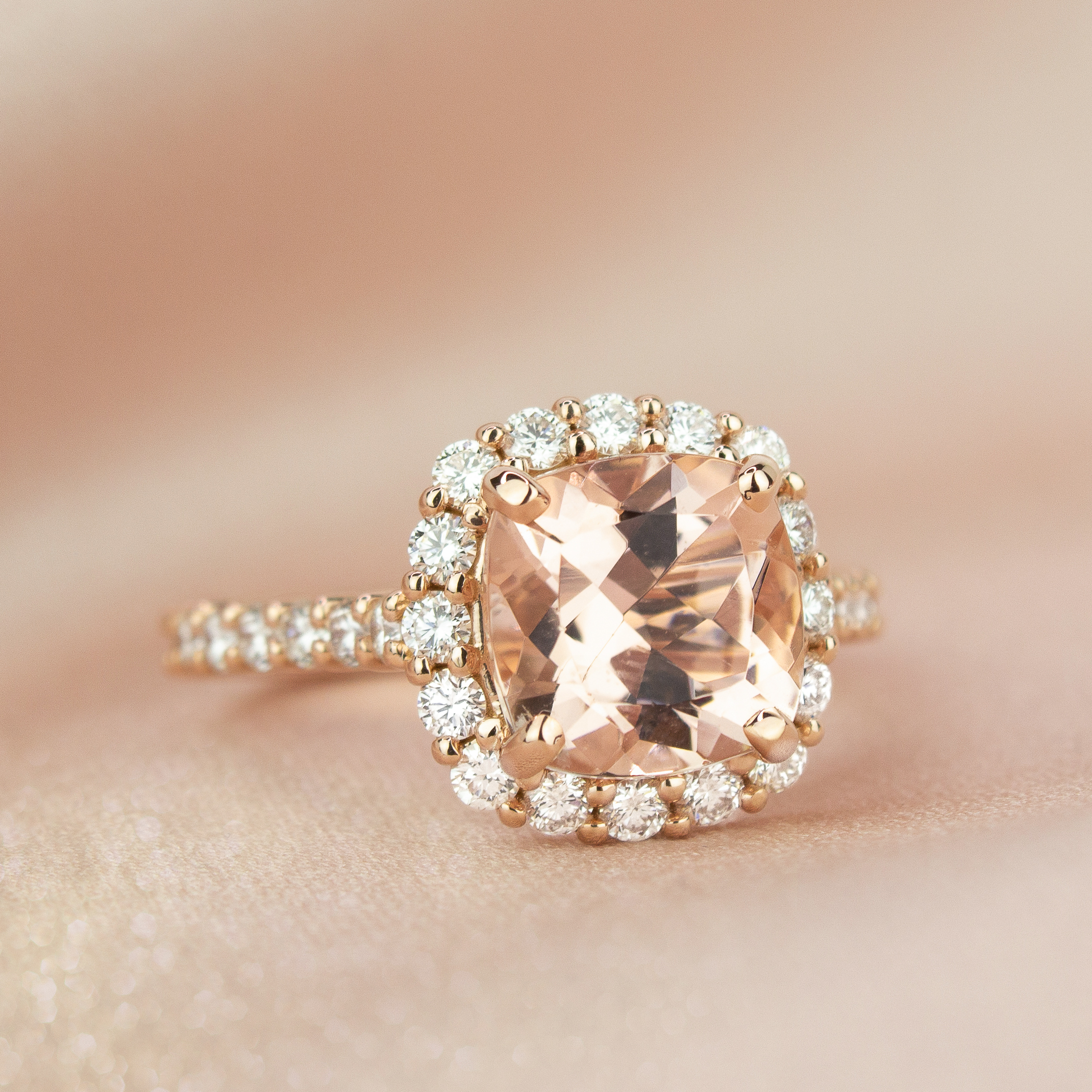 solitaire diamond rose gold ring