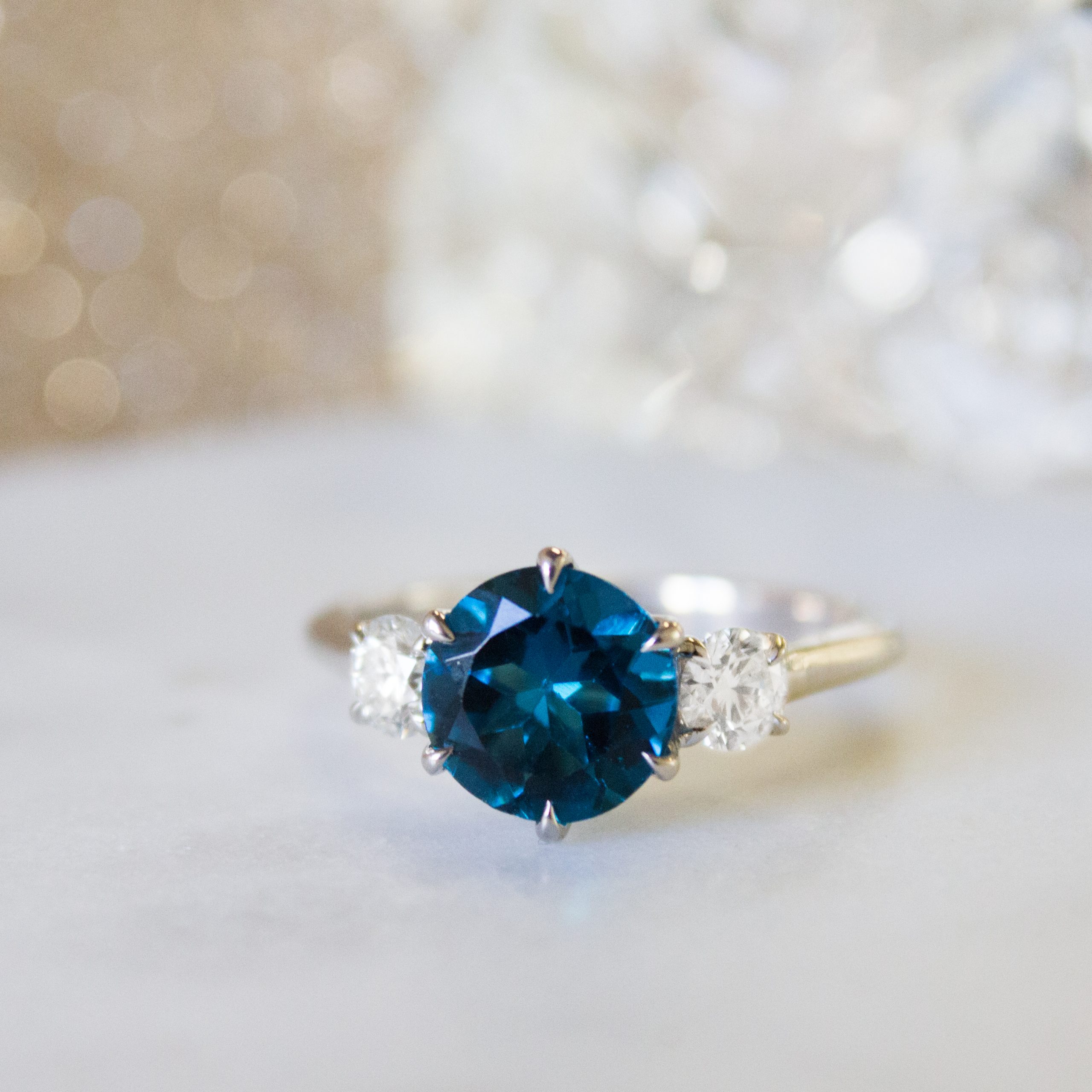 Engagement Rings with a Blue Stone - Sapphire, Topaz, Aquamarine
