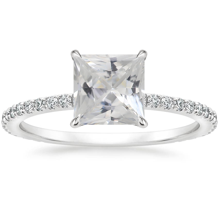 3 CT. Emerald Cut Blue Sapphire and White Sapphire Three Stone Ring –  MSBLUE Jewelry