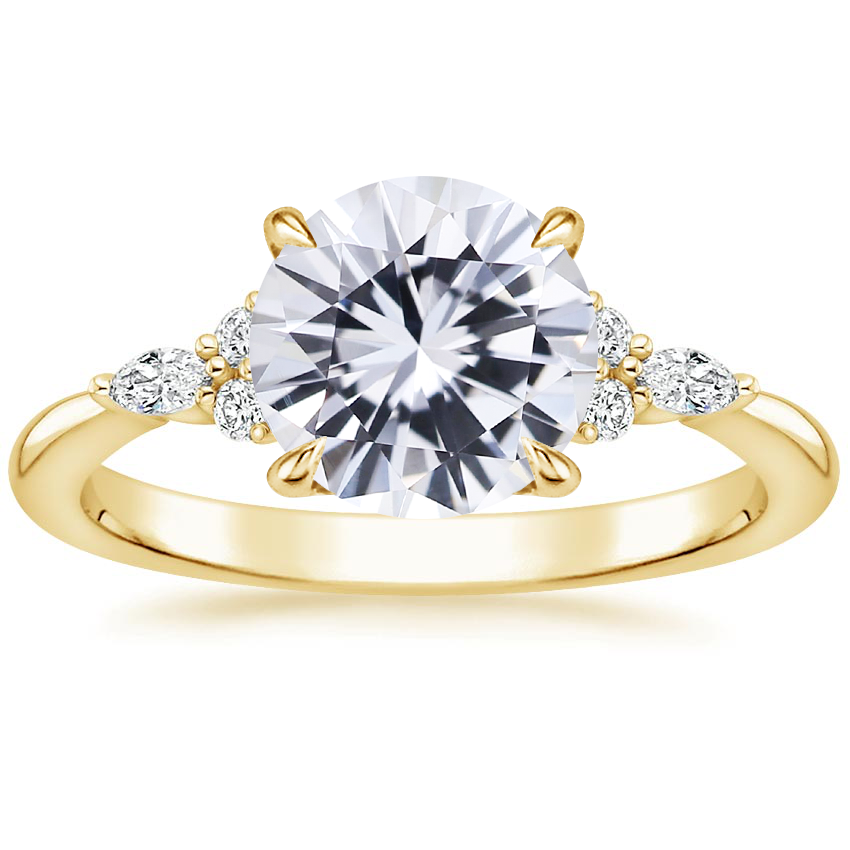 White sapphire clearance gold ring