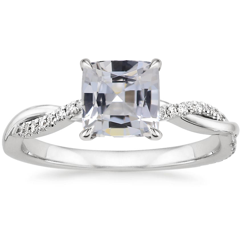 White sapphire wedding ring on sale set