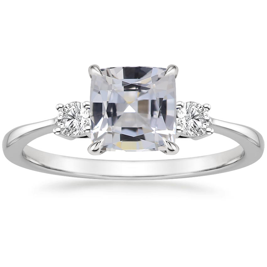 White sapphire princess on sale cut engagement rings