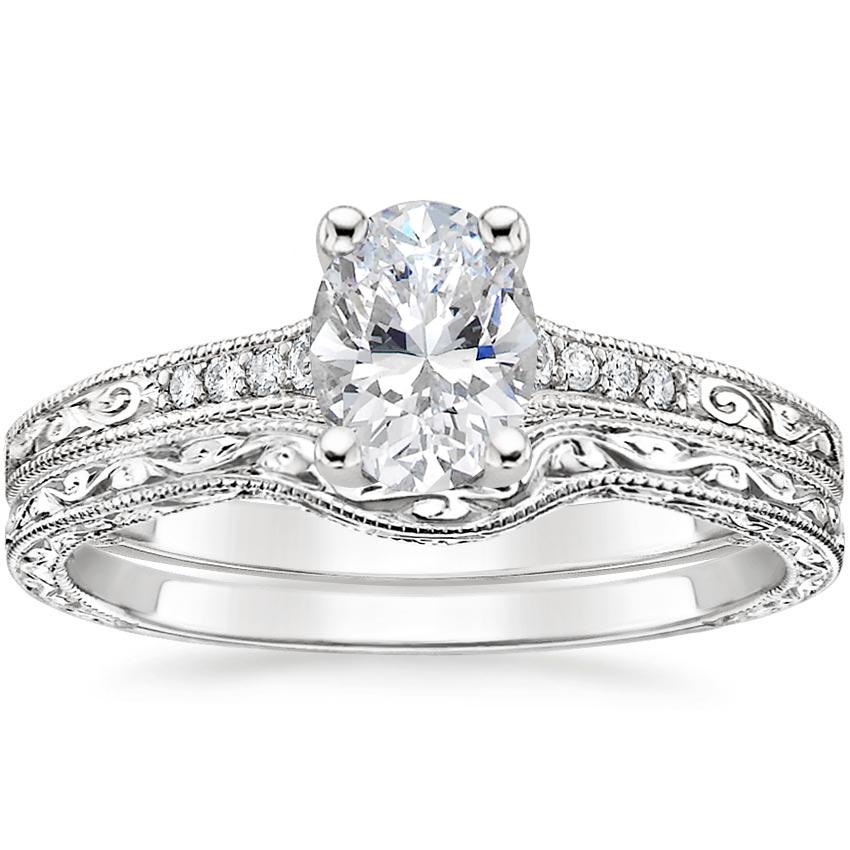 Contoured Luxe Hudson Diamond Bridal Set