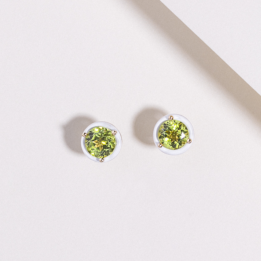 Amazoncom Peridot Earrings August Birthstone Earrings Green Earrings  Round Sterling Silver or 14K Gold Fill Peridot Jewelry Wife Gift  Bridesmaid Gift  Handmade Products