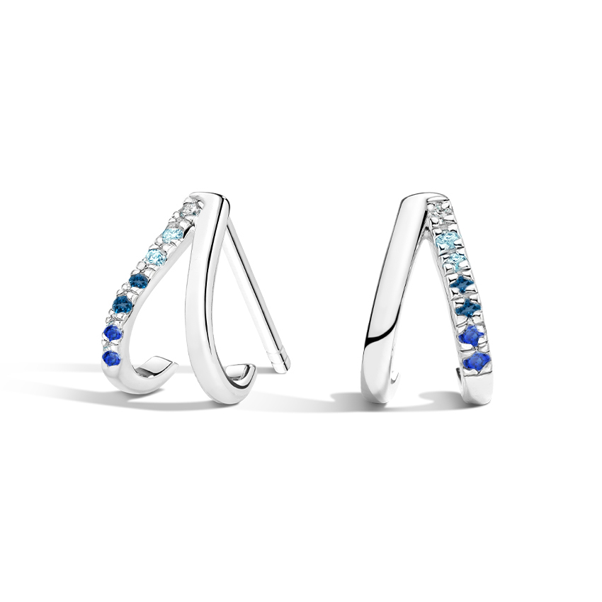 Cate & Chloe Serenity 18k White Gold Plated Silver September Birthstone  Earrings | Round Cut Sapphire Crystal Earrings for Women, Silver Earrings  For Girls - Walmart.com