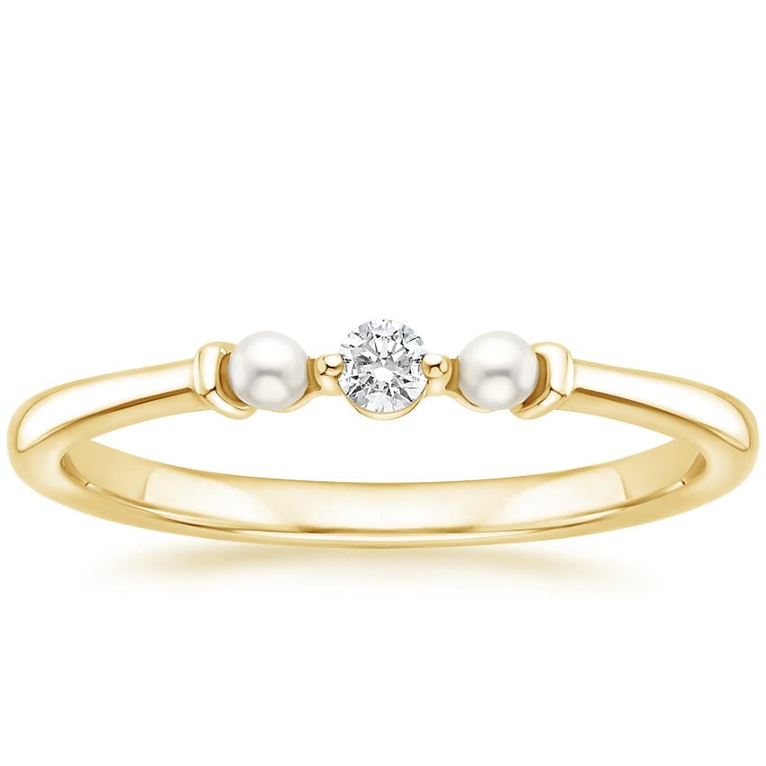 Marlene Freshwater Cultured Pearl and Diamond Ring