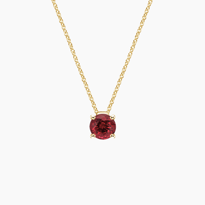 Floating Solitaire Lab Ruby Pendant