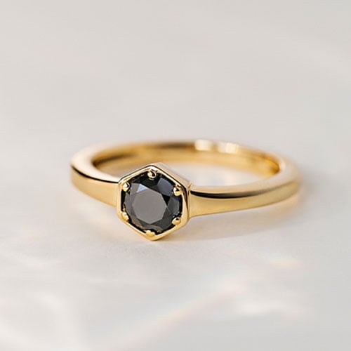 Black Diamond Engagement Ring 1-1/5 ct tw Round 14K Rose Gold | Jared