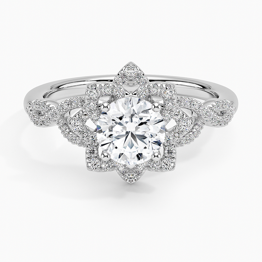 Lily Halo Diamond Engagement Ring