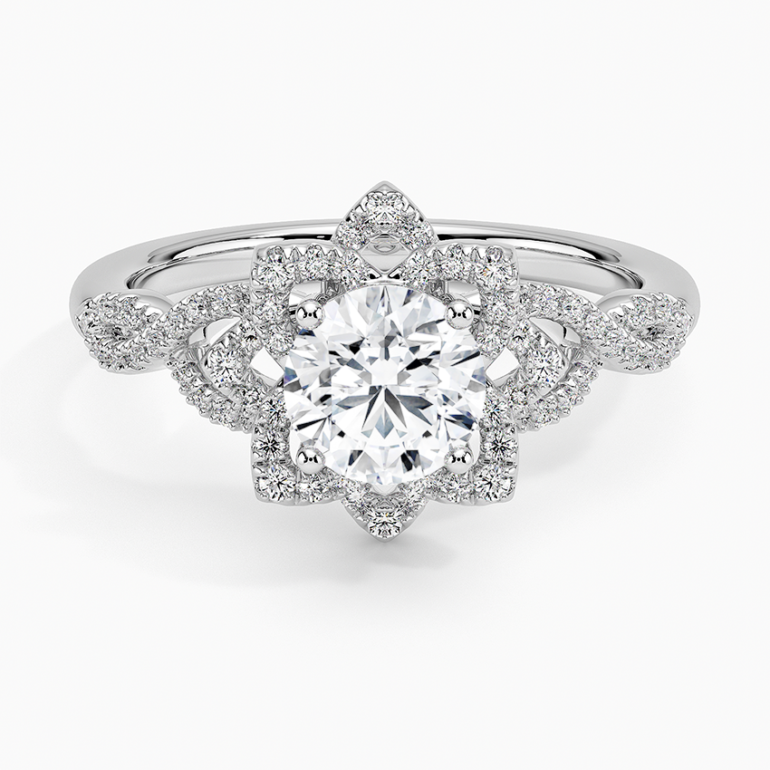 Flower shaped engagement on sale ring