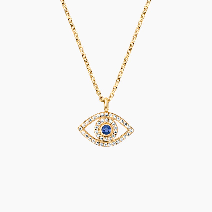 Evil Eye Sapphire and Diamond Pendant