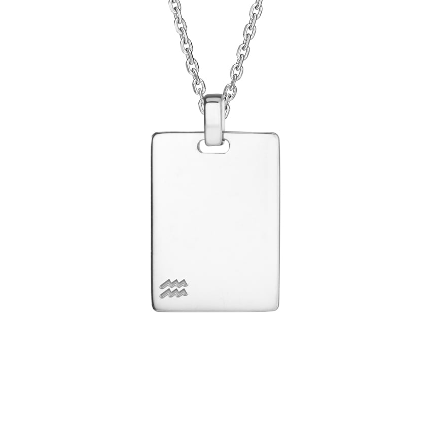 Aquarius Zodiac Engravable Tag Pendant