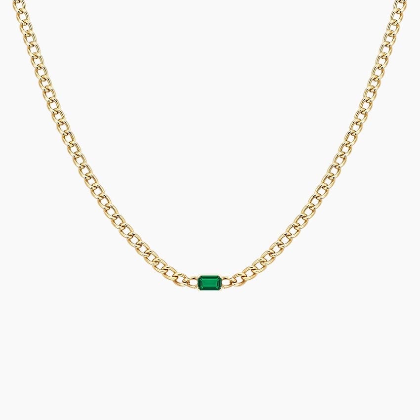 Lia Lab Grown Emerald Chain Necklace