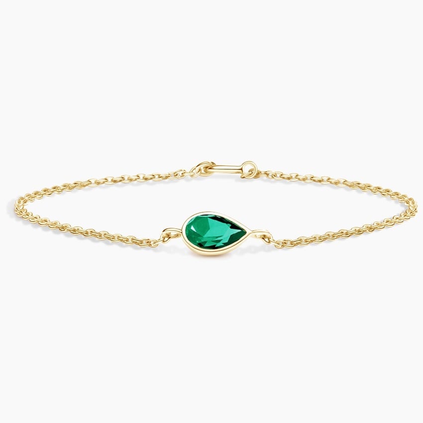 Teardrop Lab Emerald Bracelet