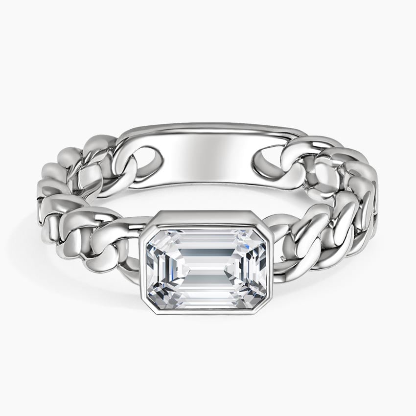 Vera Emerald Cut Lab Diamond Chain Ring
