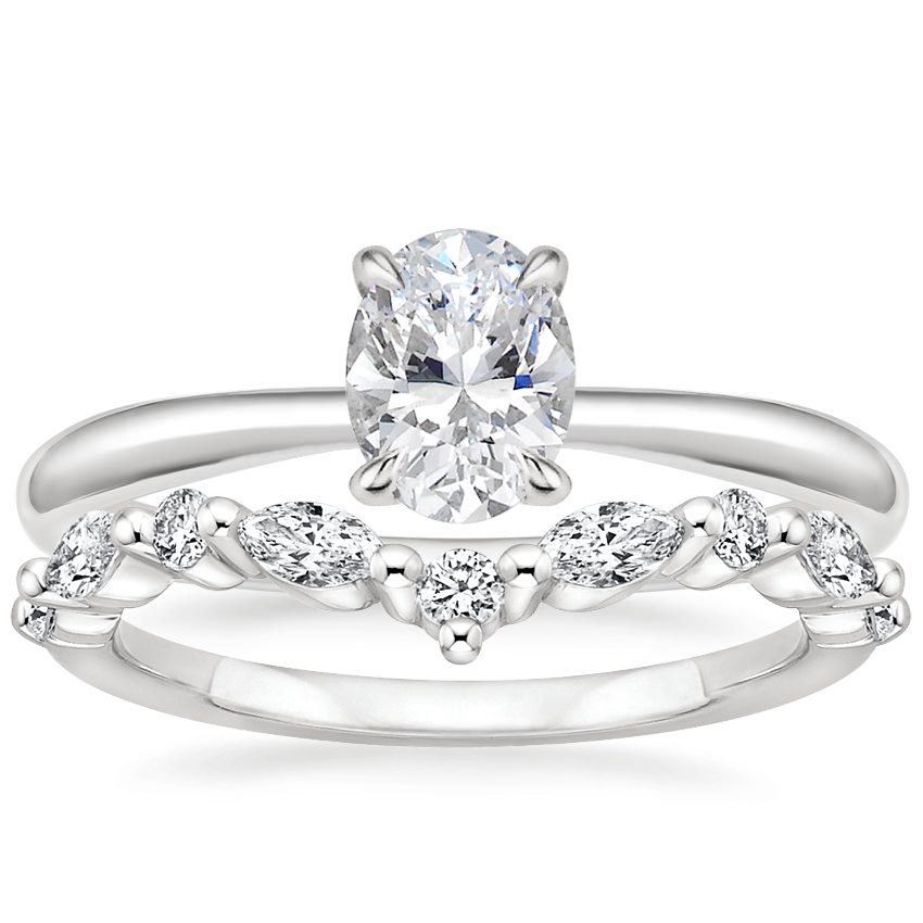 Freesia Ring with Curved Versailles Diamond Ring