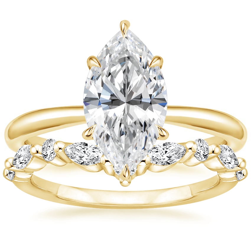 Freesia Ring with Curved Versailles Diamond Ring