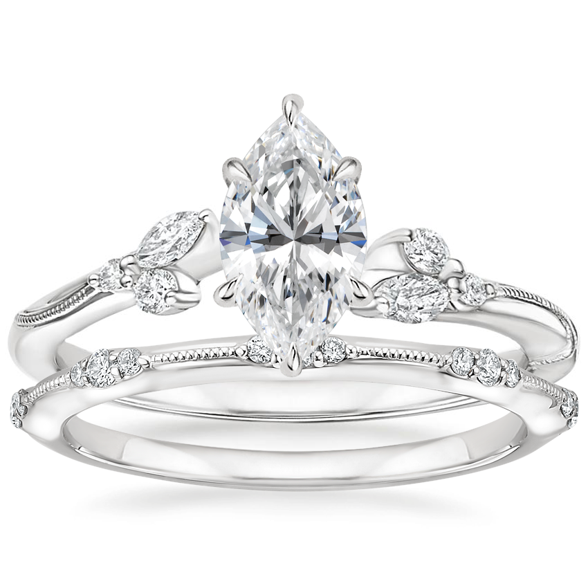 Camellia Diamond Ring with Alena Diamond Ring