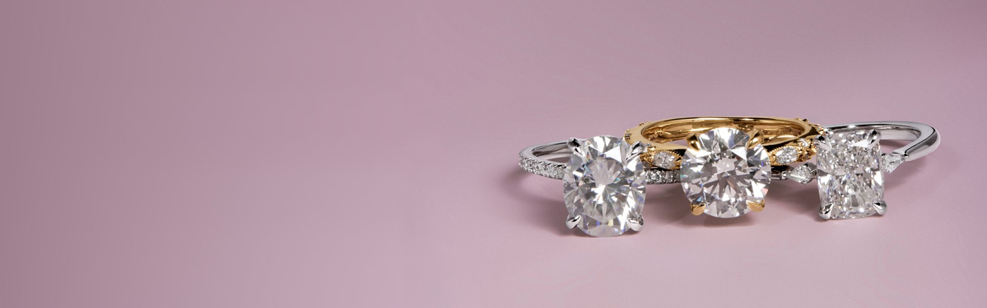 Assortment of diamond engagement rings