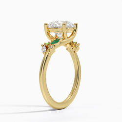 Arden Diamond Ring with Lab Emerald Accents Arden Diamond Ring with Lab Emerald Accents