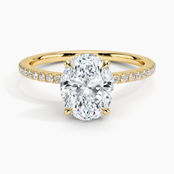 Camellia Hidden Accent 1.5mm Diamond Ring in 18K Yellow Gold